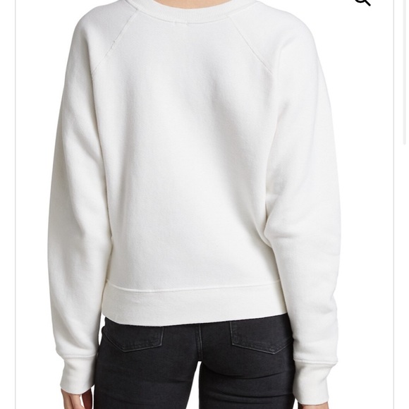 NWT Re/Done I Just Want Pizza Crewneck Sweater | Sweatshirt in Off White - Picture 5 of 12